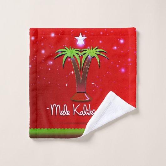 Mele Kalikimaka Palm Tree for Xmas Bad Handdoek (Wasdoekje)