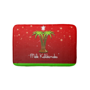 Mele Kalikimaka Palm Tree for Xmas Badmat