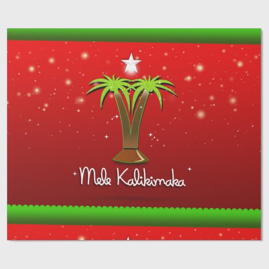 Mele Kalikimaka Palm Tree for Xmas Cadeaupapier (Vlak)