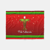 Mele Kalikimaka Palm Tree for Xmas Fleece Deken (Voorkant (Horizontaal))