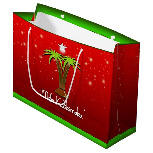 Mele Kalikimaka Palm Tree for Xmas Groot Cadeauzakje (Voorkant Gekanteld)