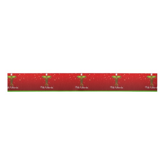 Mele Kalikimaka Palm Tree for Xmas Grosgrain Lint (Voorkant)