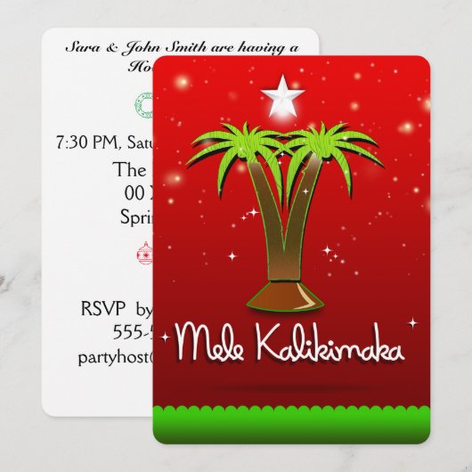 Mele Kalikimaka Palm Tree for Xmas Kaart (Voorkant / Achterkant)