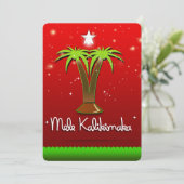 Mele Kalikimaka Palm Tree for Xmas Kaart (Staand voorkant)