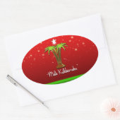 Mele Kalikimaka Palm Tree for Xmas Ovale Sticker (Envelop)