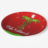 Mele Kalikimaka Palm Tree for Xmas Papieren Bordje (Gekanteld)