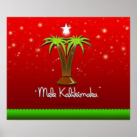 Mele Kalikimaka Palm Tree for Xmas Poster (Voorkant)