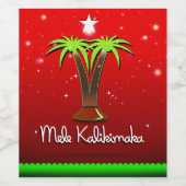 Mele Kalikimaka Palm Tree for Xmas Wijn Etiket (Enkel label)