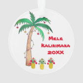 Mele Kalikimaka Palm Tree Island - Kerstmis Ornament (achterkant)