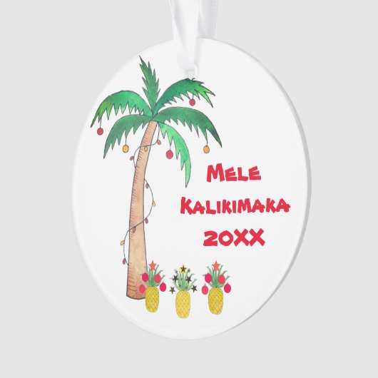Mele Kalikimaka Palm Tree Island - Kerstmis Ornament