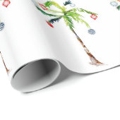Mele Kalikimaka Palm Tree Kerstfeestdag Cadeaupapier (Rol Hoek)