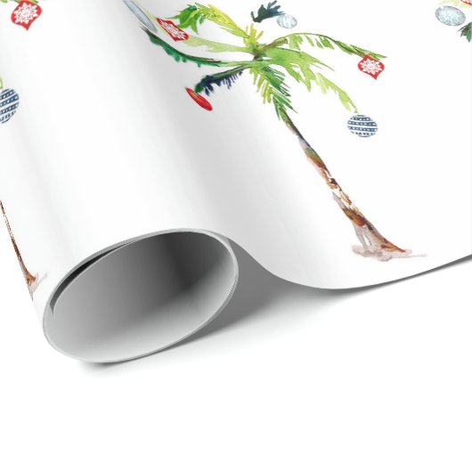 Mele Kalikimaka Palm Tree Kerstfeestdag Cadeaupapier (Rol Hoek)