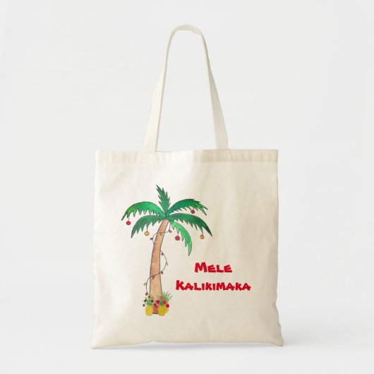 Mele Kalikimaka Palm Tree Pineappel Kerstmis Tote Bag (Voorkant)