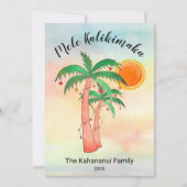 Mele Kalikimaka Palm Trees Feestdagenkaart (Voorkant)