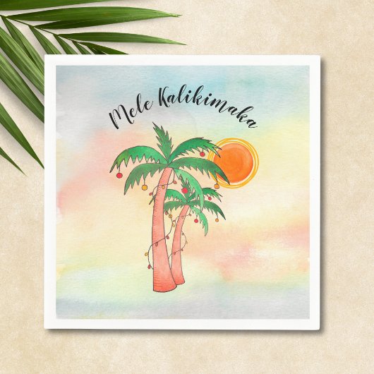 Mele Kalikimaka Palm Trees Servet