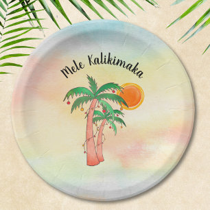 Mele Kalikimaka Palmbomen Papieren Bordje