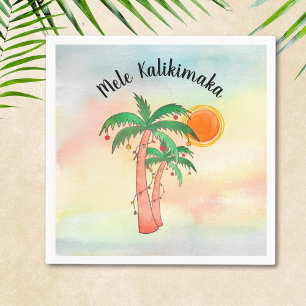 Mele Kalikimaka Palmboom Servetten