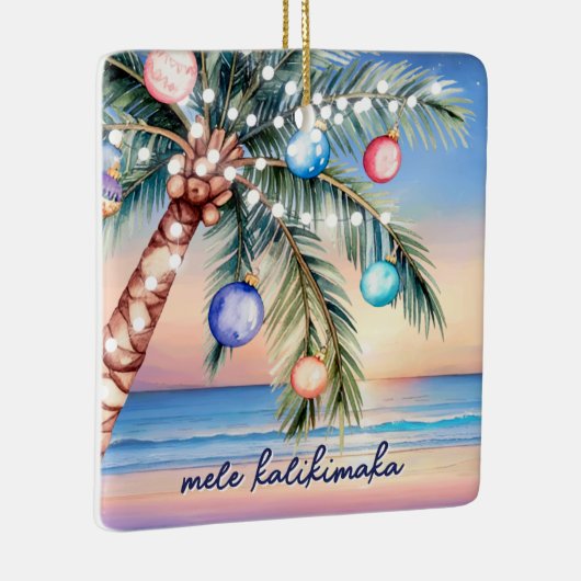 Mele Kalikimaka Palmboom Tropische Kerst Keramisch Ornament (Rechts)