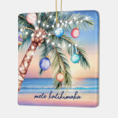 Mele Kalikimaka Palmboom Tropische Kerst Keramisch Ornament (Links)