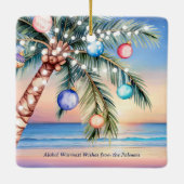 Mele Kalikimaka Palmboom Tropische Kerst Keramisch Ornament (Achterkant)