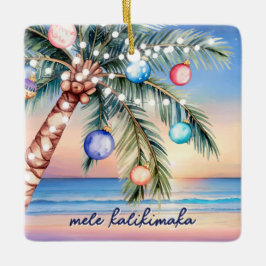 Mele Kalikimaka Palmboom Tropische Kerst Keramisch Ornament