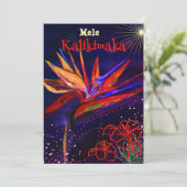 Mele Kalikimaka Paradijsvogel Hawaiiaans Feestdagenkaart (Staand voorkant)