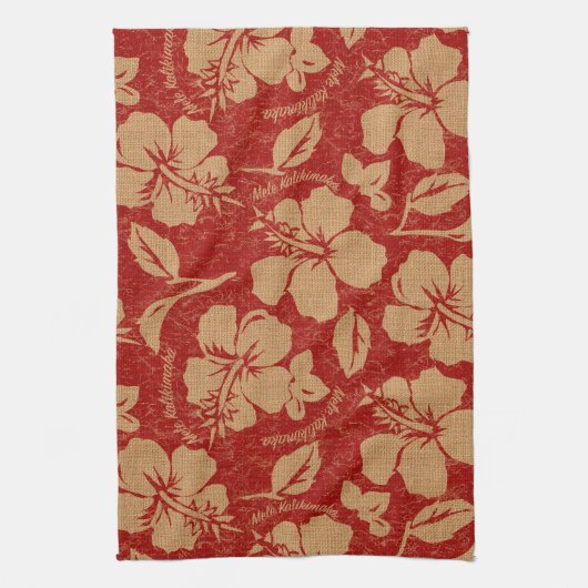Mele Kalikimaka Pareau Hawaiian Hibiscus Theedoek (Verticaal)
