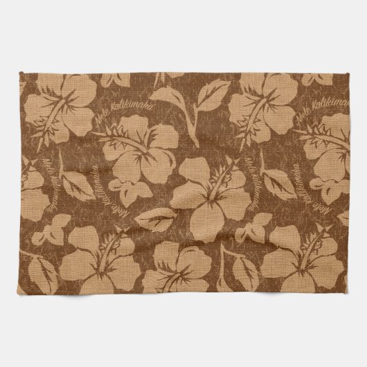 Mele Kalikimaka  Pareau Hawaiian Hibiscus Theedoek (Horizontaal)