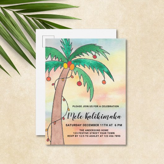 Mele Kalikimaka Party Invitation Briefkaart