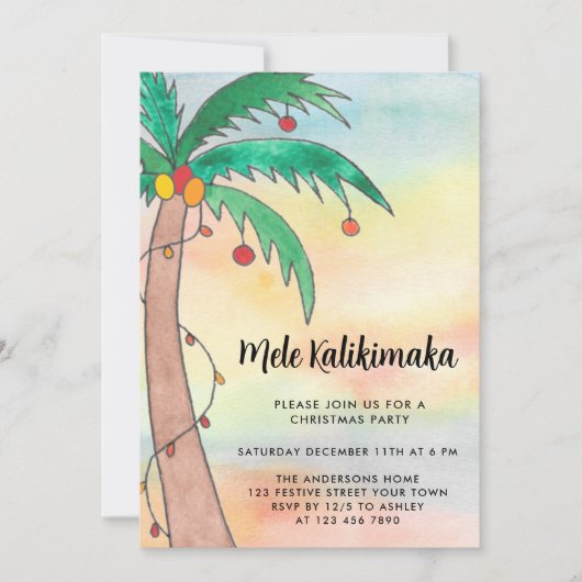 Mele Kalikimaka Party Kaart (Voorkant)
