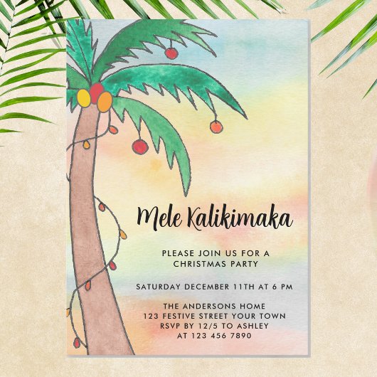 Mele Kalikimaka Party Kaart