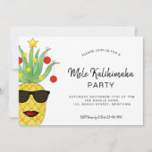 Mele Kalikimaka Party Pineapple Invitation Kaart (Voorkant)