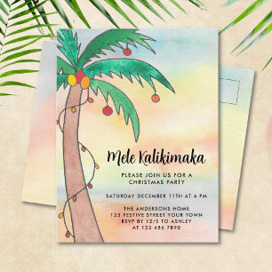 Mele Kalikimaka Party Uitnodiging Briefkaart
