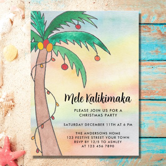 Mele Kalikimaka Party Uitnodiging Briefkaart