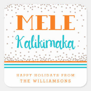 Mele Kalikimaka Personalized Holiday Stickers