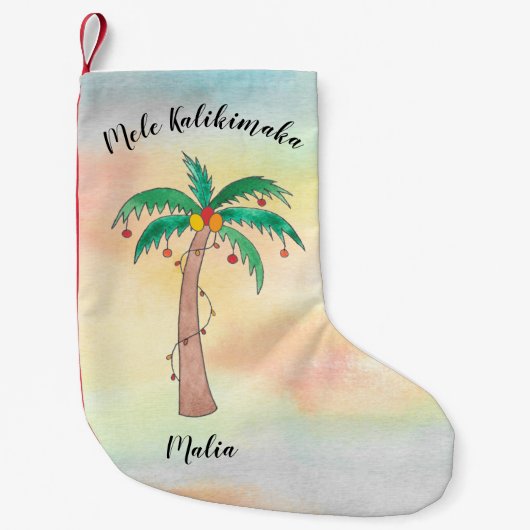 Mele Kalikimaka Personalized Kleine Kerstsok (Voorkant)