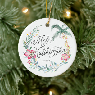 Mele Kalikimaka Persoonlijke kerstversiering Keramisch Ornament