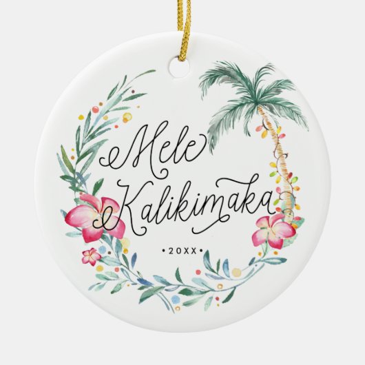 Mele Kalikimaka Persoonlijke kerstversiering Keramisch Ornament (Voorkant)