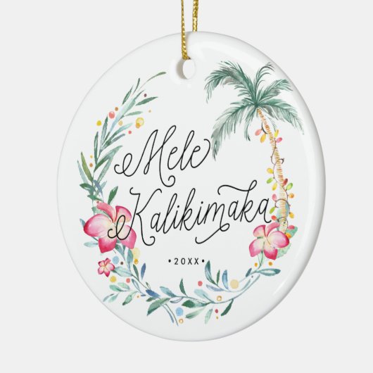 Mele Kalikimaka Persoonlijke kerstversiering Keramisch Ornament (Links)