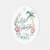 Mele Kalikimaka Persoonlijke kerstversiering Metalen Ornament (Voorkant links)