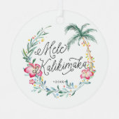 Mele Kalikimaka Persoonlijke kerstversiering Metalen Ornament (Voorkant)