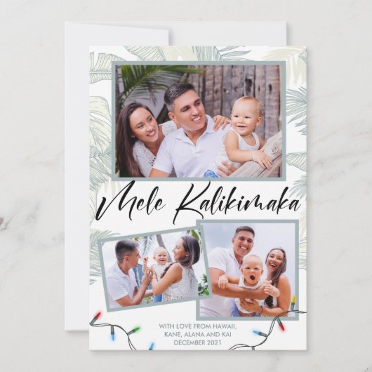 Mele Kalikimaka Photo Collage Holiday Card (Voorkant)