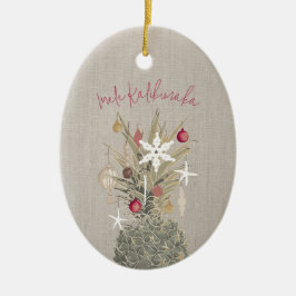 Mele Kalikimaka Pine, Gepersonaliseerde Kerstmis Keramisch Ornament