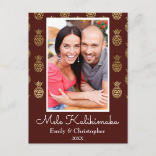 Mele Kalikimaka Pineappel Kerstfotokaart Feestdagenkaart