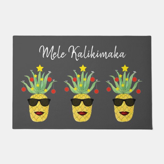 Mele Kalikimaka Pineapple Deurmat (Voorkant)