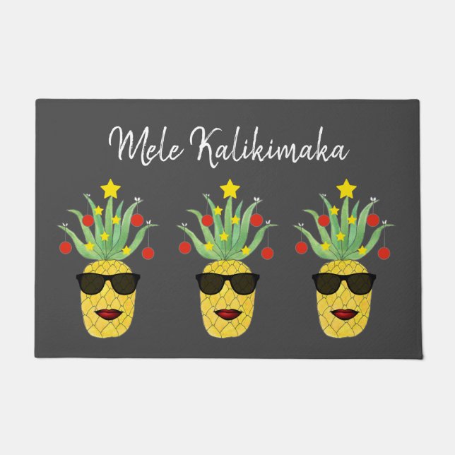 Mele Kalikimaka Pineapple Deurmat (Voorkant)