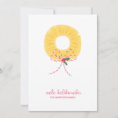 Mele Kalikimaka Pineapple Flat Holiday Kaart (Voorkant)