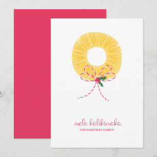 Mele Kalikimaka Pineapple Flat Holiday Kaart