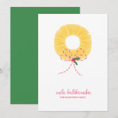 Mele Kalikimaka Pineapple Flat Holiday Kaart (Voorkant / Achterkant)