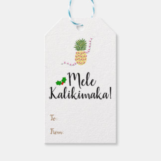 Mele Kalikimaka Pineapple Gift Label Cadeaulabel